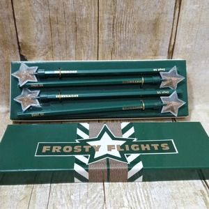 Vtg Dept 56 Snowbabies Pencil Set of 4 Frosty Flights Gold Sparkle Stars NOS